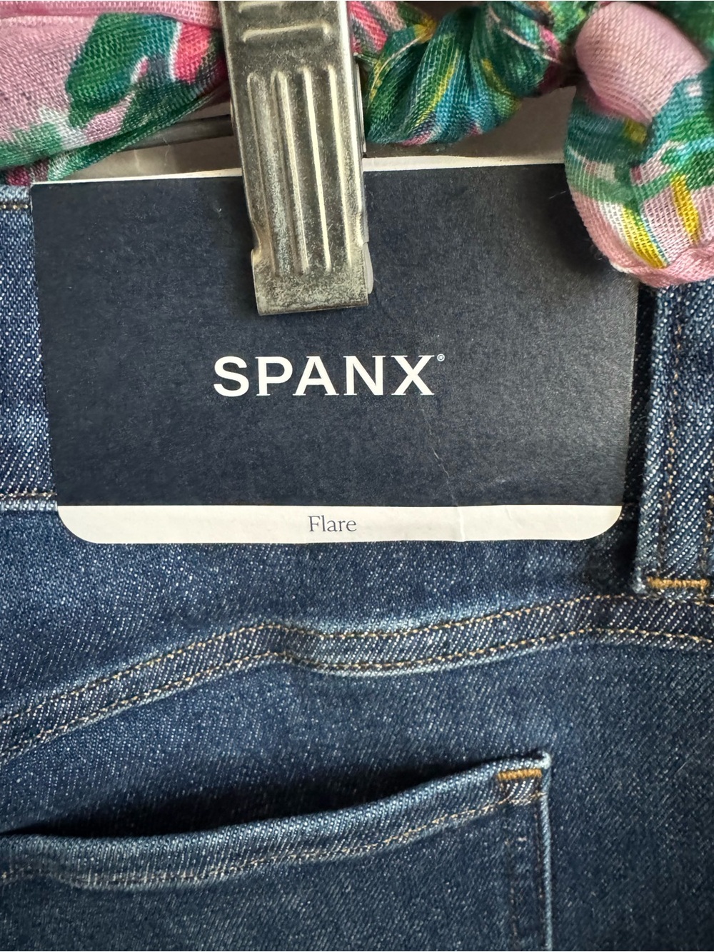 SPANX Women's Blue Flare Jeans - Picture 5 of 6